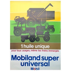 Affiche originale Mobil Oil - Mobiland Super Universal, 1962