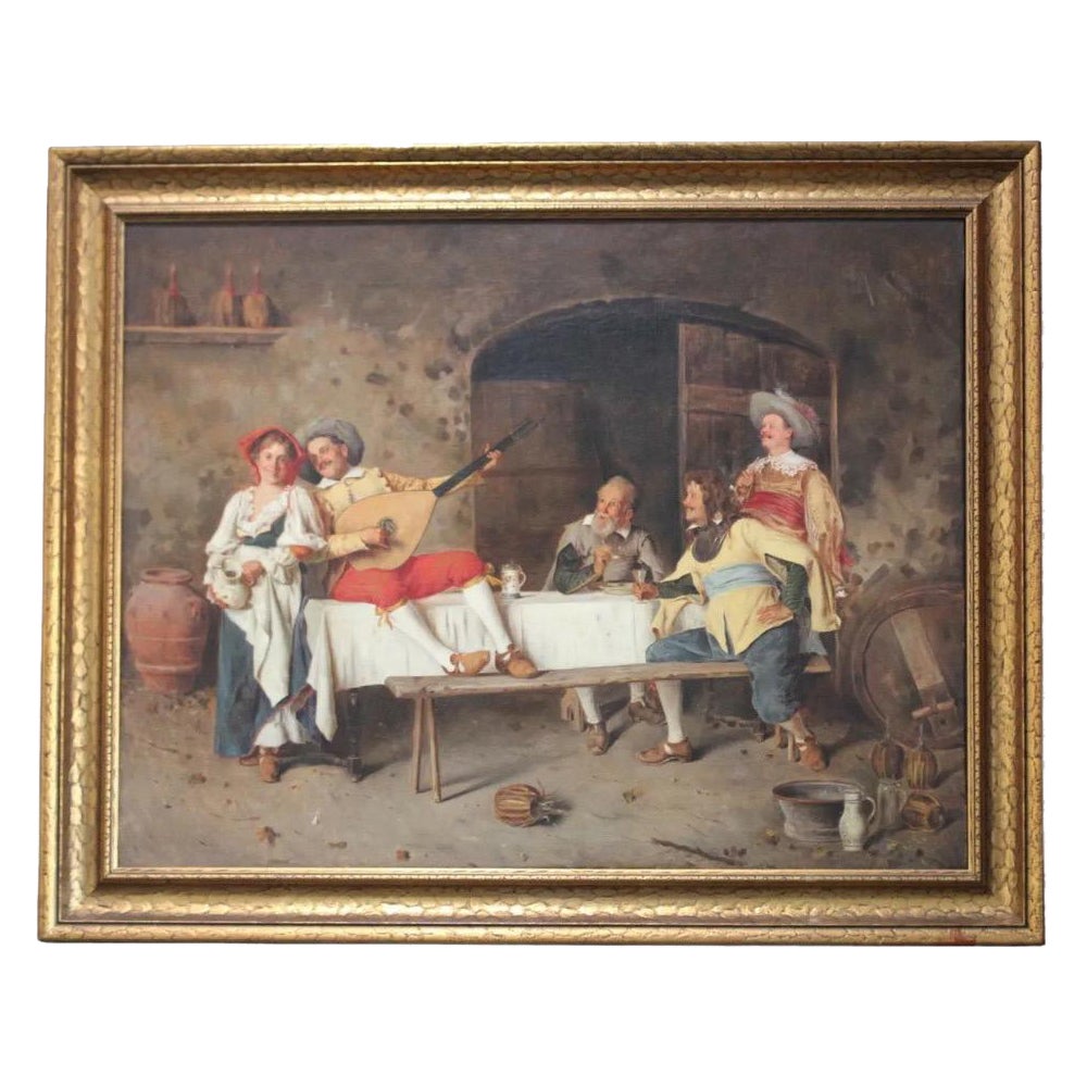 Lovely 19th Century Painting by Italian Artist Alessandro Sani (1856-1927) For Sale