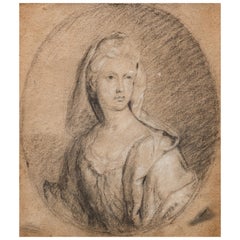 Francois de Troy, 18th century French school "Portrait of a Woman" Drawing