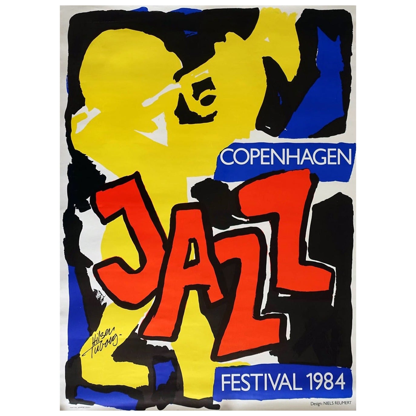 Affiche vintage originale du festival de jazz de Copenhague, 1984