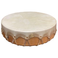 Used Hand Drum Wooden Base