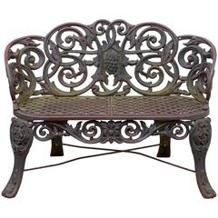 Antique 20th Century American Cast Iron "Scroll Settee"