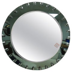 Italian Modern Green Beveled Mirror Inspired By Fontana Arte