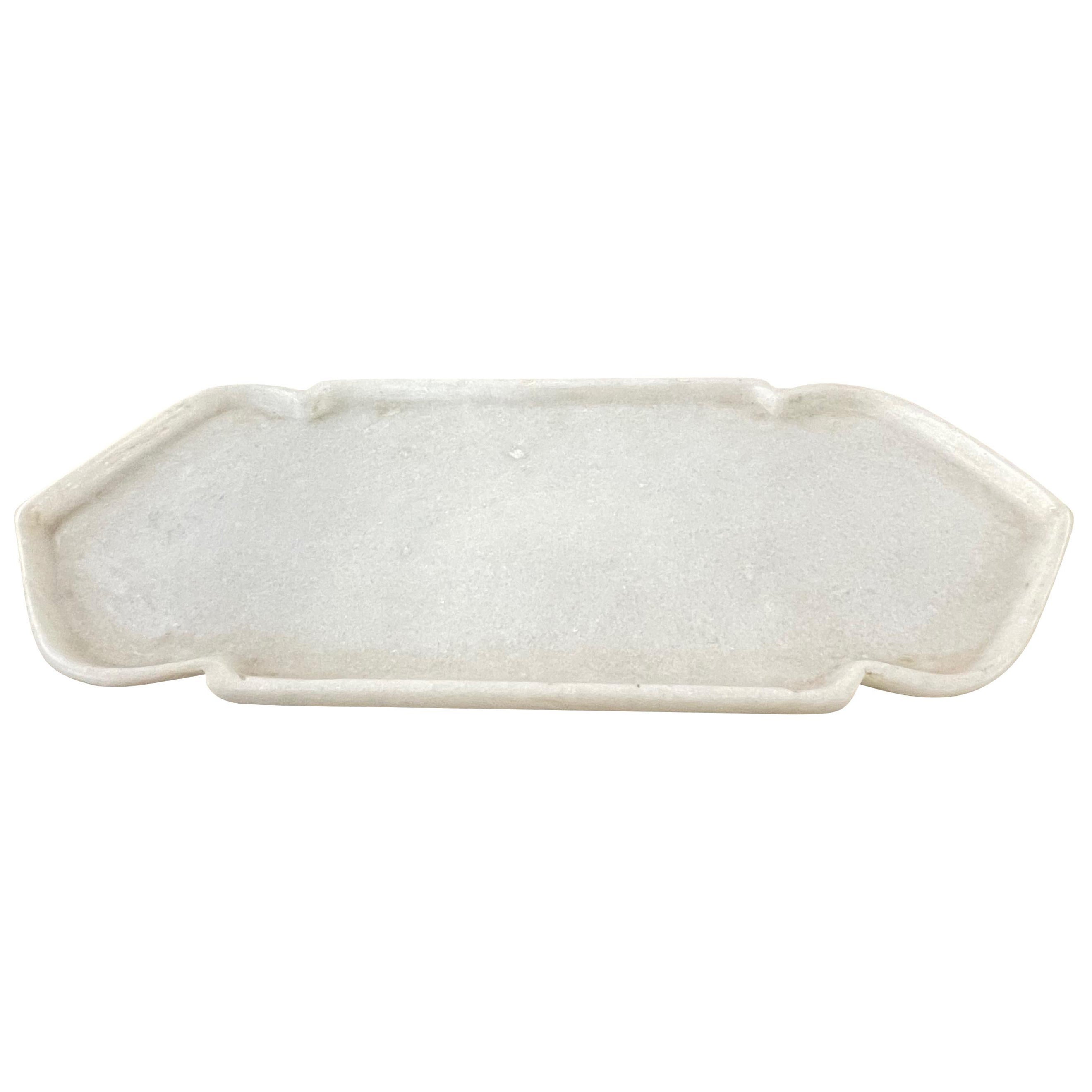 Bandeja de Mármol Blanca Doble Flecha, India, Contemporánea en venta