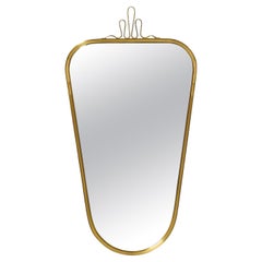 Beautiful heavy Mid Century Modern brass wall mirror from Münchner Zierspiegel