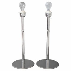 Modernist Chromed Lamps, Pair
