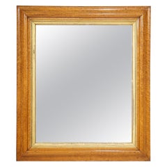 English Rectangular Mirror with Maple and Giltwood Frame (34 1/2 x W 29 3/4)
