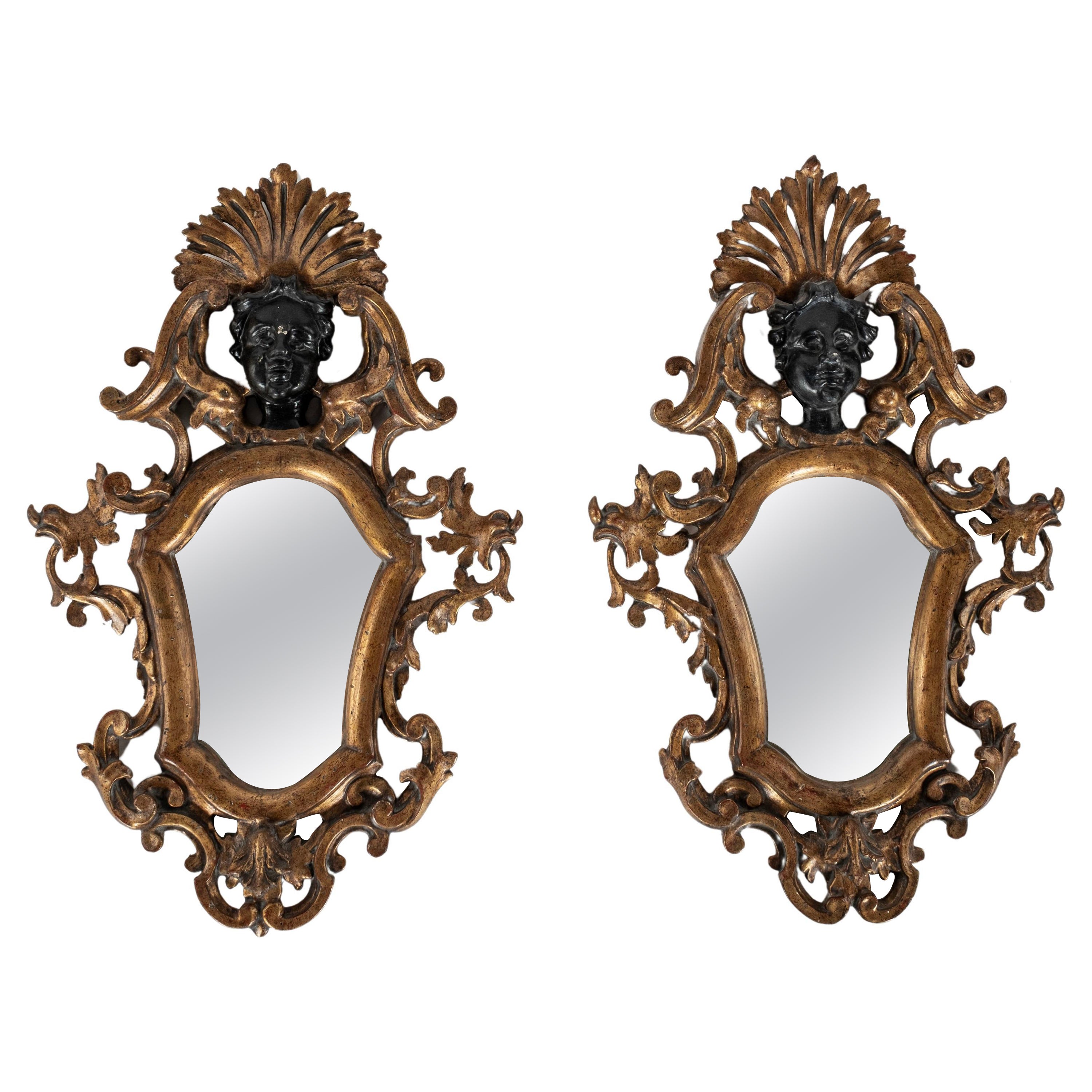 Pair of Paramour Gilt-wood Mirrors For Sale