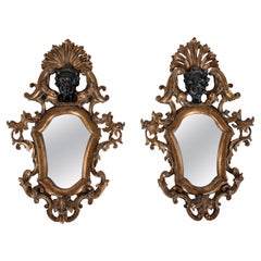 Antique Pair of Paramour Gilt-wood Mirrors