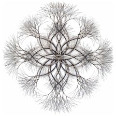 Scultura da parete in metallo 62 "x62" in acciaio inox e bronzo #734