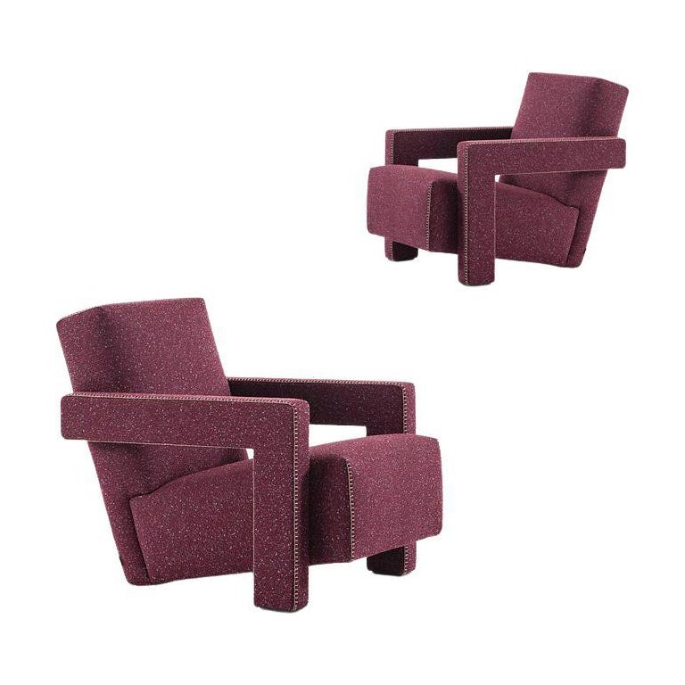 Set of Two Gerrit Thomas Rietveld Utrecht Armchair by Cassina For Sale