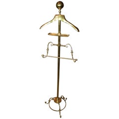 Art Deco Style Solid Brass Valet Stand 1960's