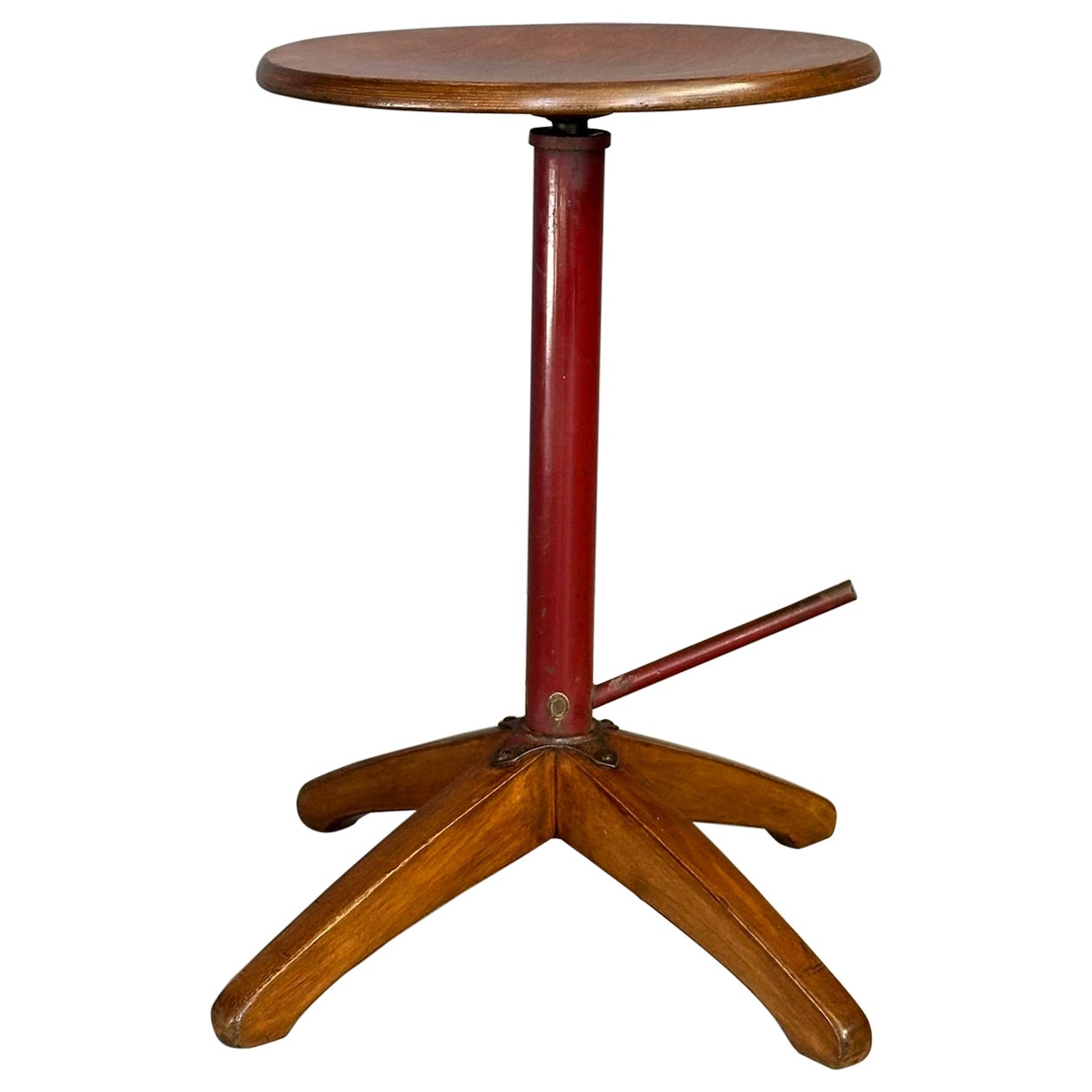 Mid-Century Modern Italian Stool from the 50s/60s, adjustable seat height For Sale