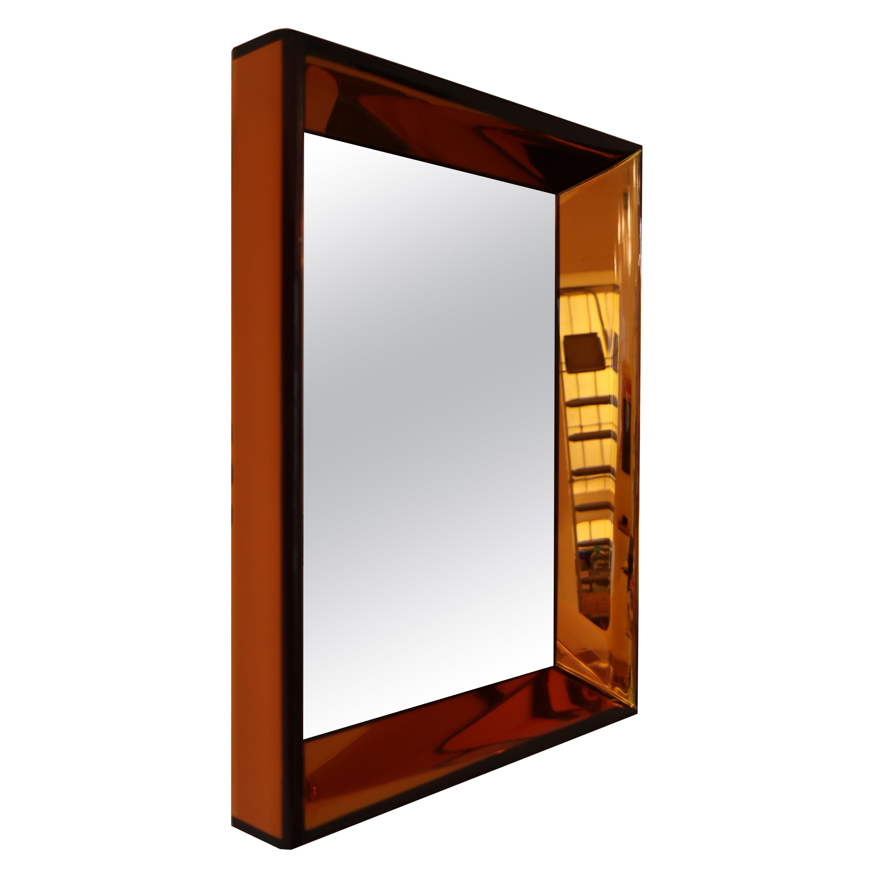 pair of mirrors INFINITE AMBER  For Sale