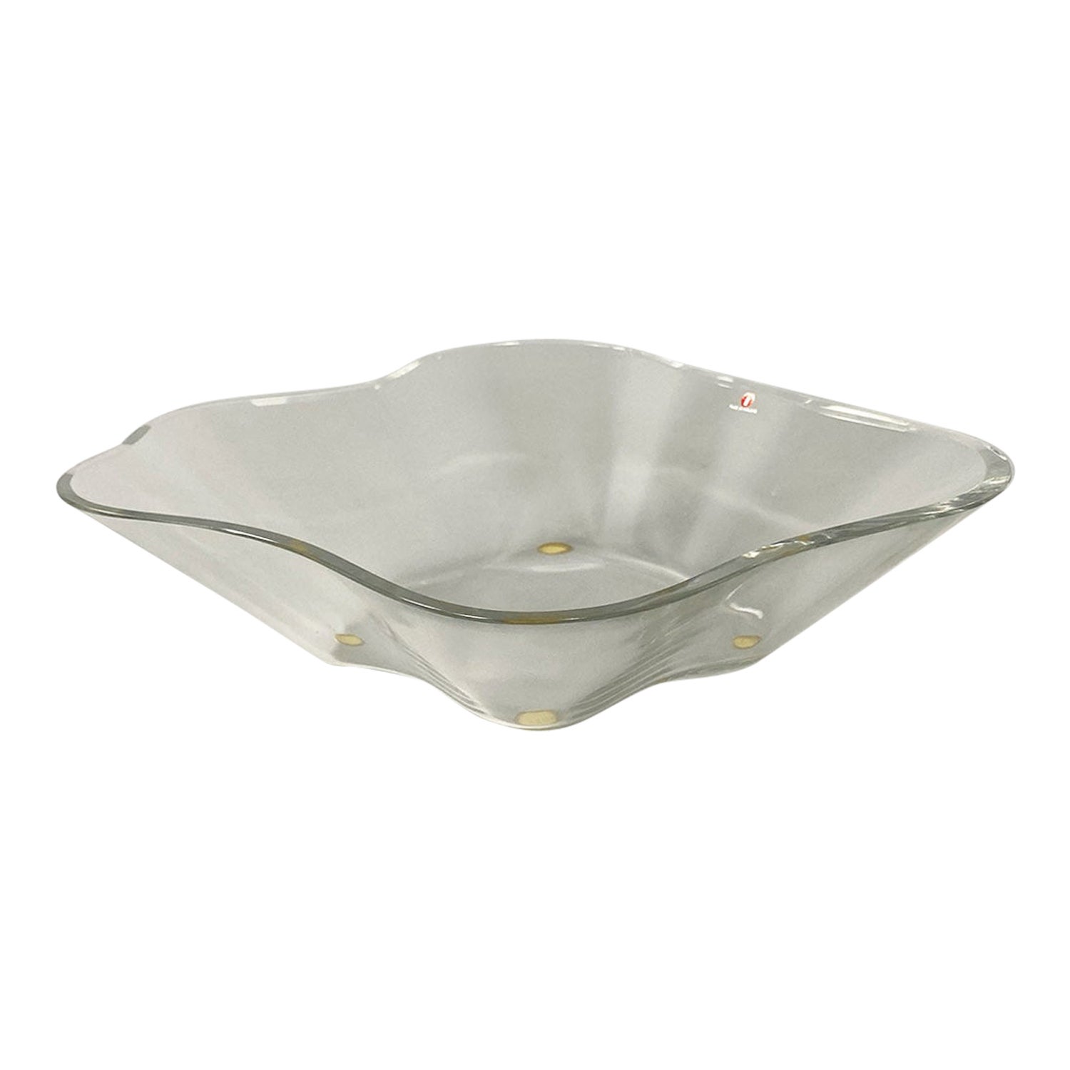 Modern Finnish glass bowl centerpiece, Alvar Aalto for IIttala, 1990s For Sale
