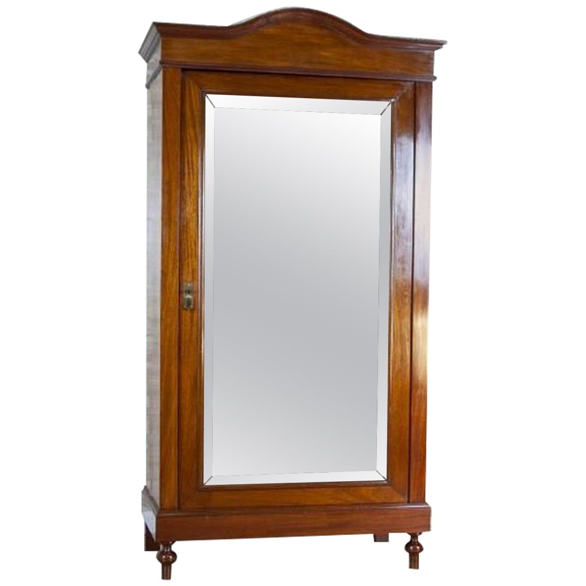 20th-Century Mahogany Linen-Press With Mirror For Sale