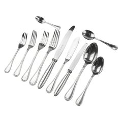 137-Piece Set Silver Plated Tableware - Christofle - Rubans Croisés - Complete 