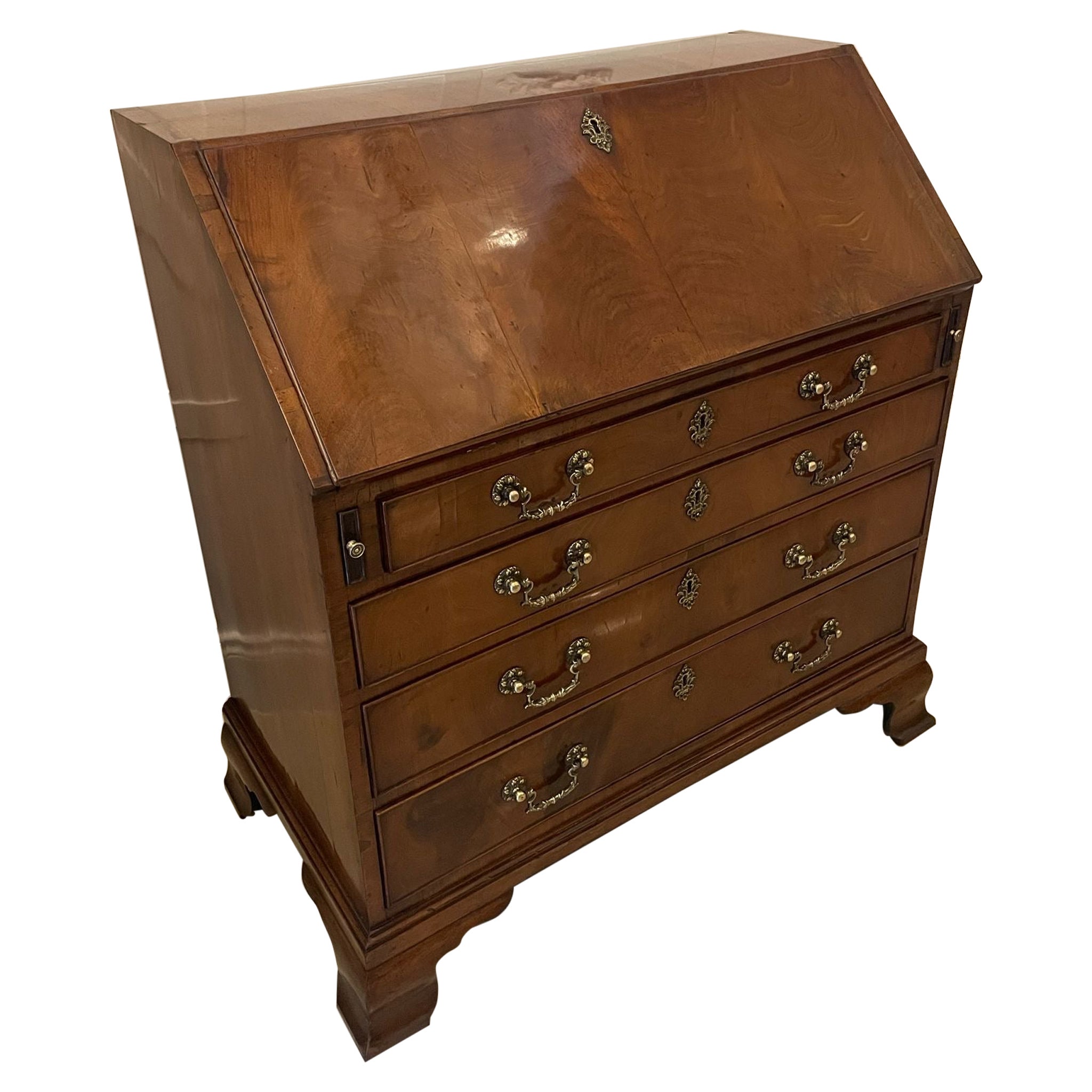 Outstanding Quality Antique George III Mahogany Bureau  For Sale