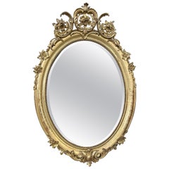 Antique French Gilt Oval Mirror
