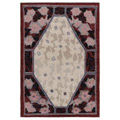 Rug & Kilim's French Art Deco Rug with with Beige and Red Geometric Patterns (Rug & Kilim's French Art Deco Rug's French Art Deco Rug's French Art Deco Rug's French Art Deco Patterns (Rug & Kilim's French Art Deco Rug's French Art Deco Patterns)