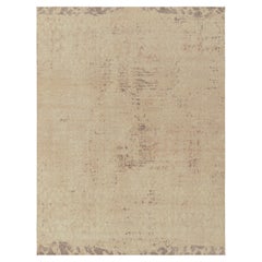Alfombra moderna de estilo desgastado de Rug & Kilim en beige y marrón con dibujo abstracto