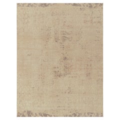 Rug & Kilim's Distressed Style Modern Rug in Beige, Brown Abstract Pattern