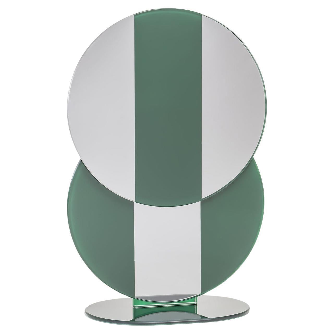 Petit miroir de table vert Minima en vente