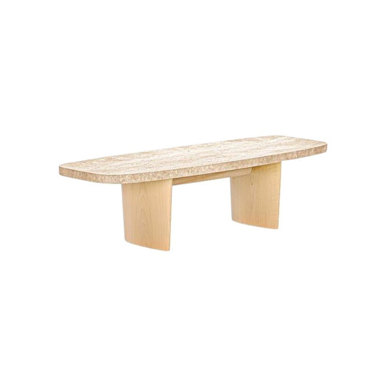ClassiCon Matéria Natural Travertine Side Table by Christian Haas For Sale