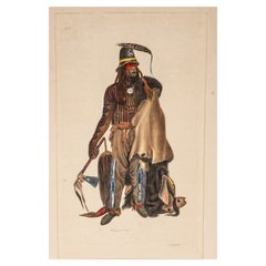 Signed L.R Laffitte Watercolor Painting of a Cree Native American Indian