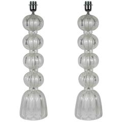 Pair of Table Lamps in Murano Glass 8
