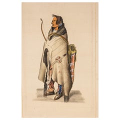 L.R Laffitte Watercolor Painting Depicting a Mandan Native American