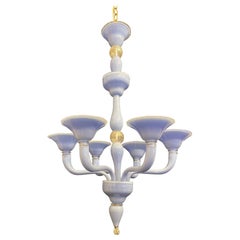 Merveilleux chandelier bleu lavande Barovier Seguso de Murano datant du milieu du siècle dernier