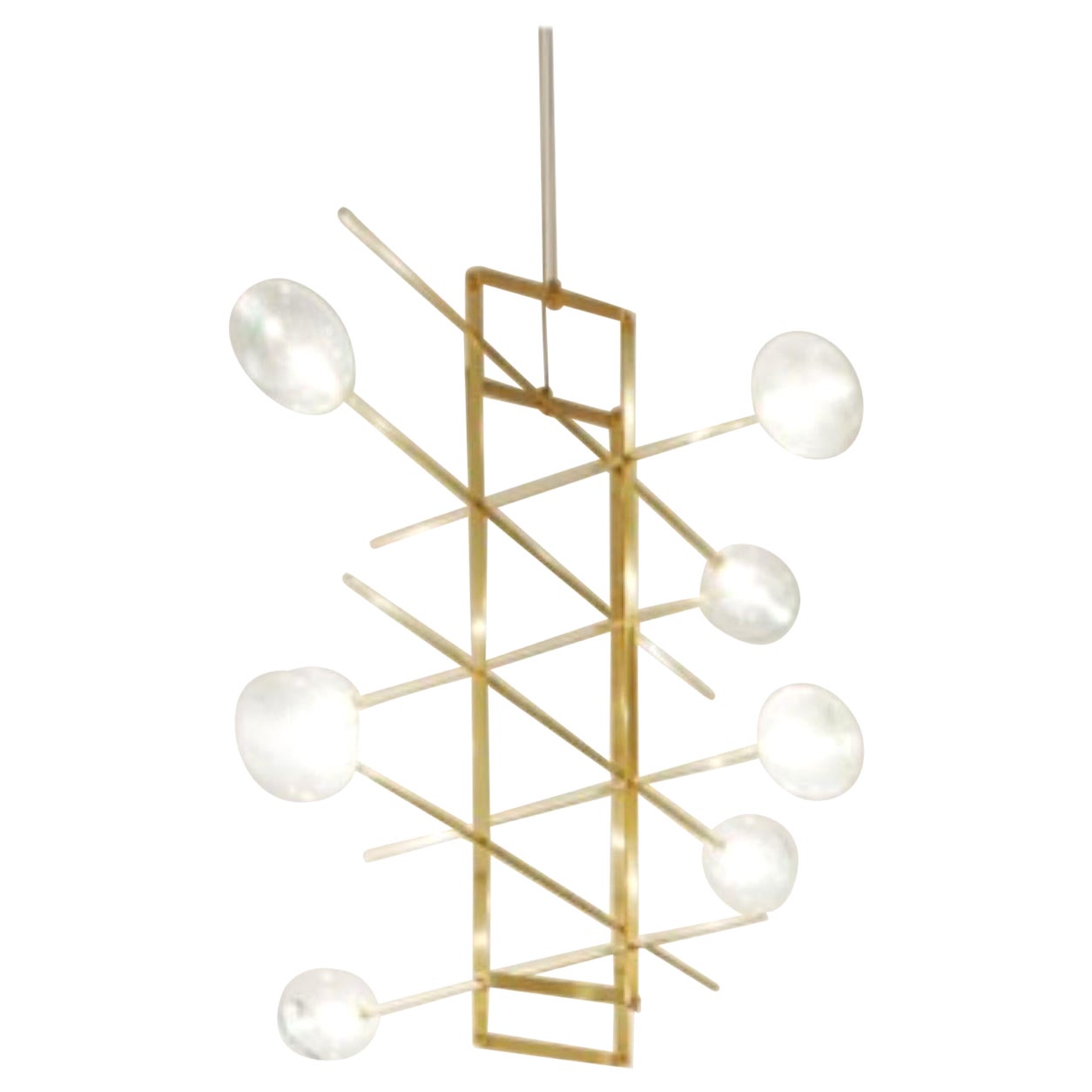Modular Chandelier Long 8 Lamps by Contain For Sale