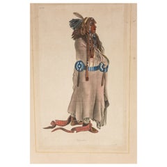 Signed L.R Laffitte Watercolor of Mandan Native American Indian