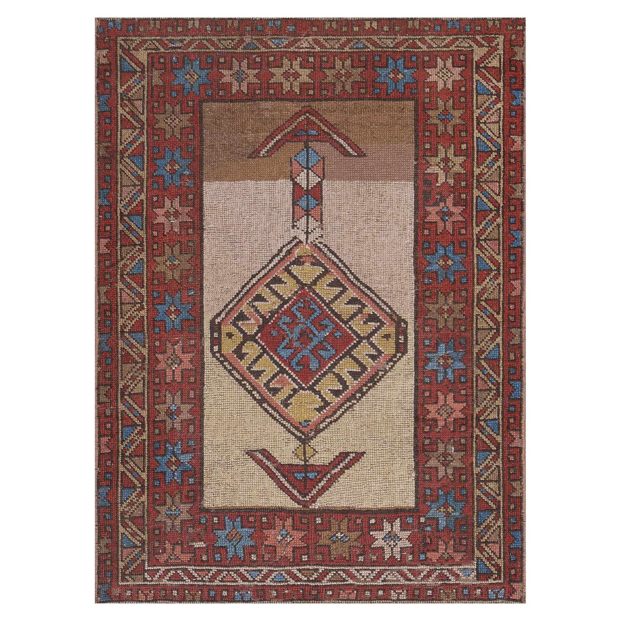 Antique Circa-1900 Hand-Knotted Wool Serab Rug For Sale