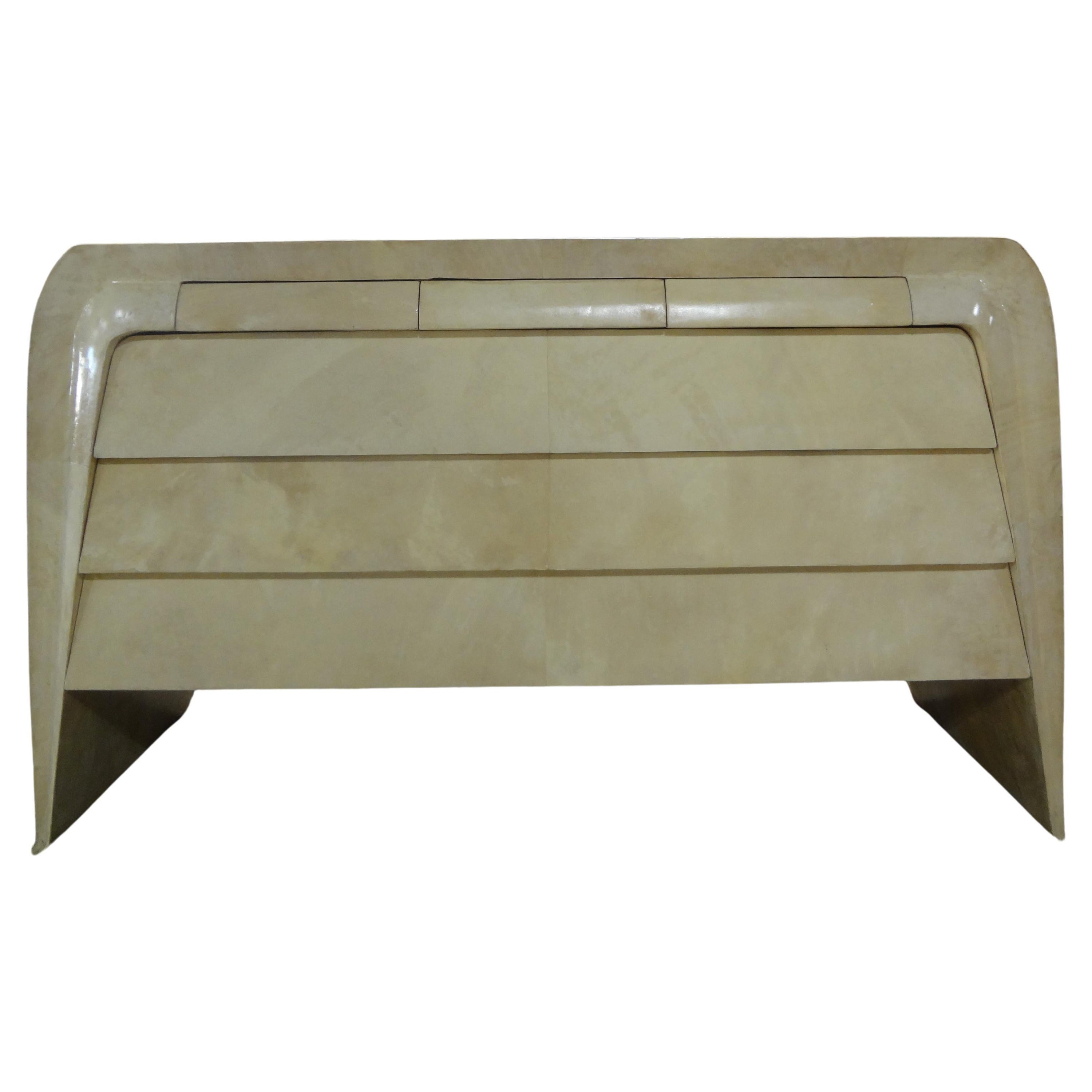 Italian Modern Parchment Chest, Sideboard Or Commode  For Sale