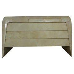 Vintage Italian Modern Parchment Chest, Sideboard Or Commode 