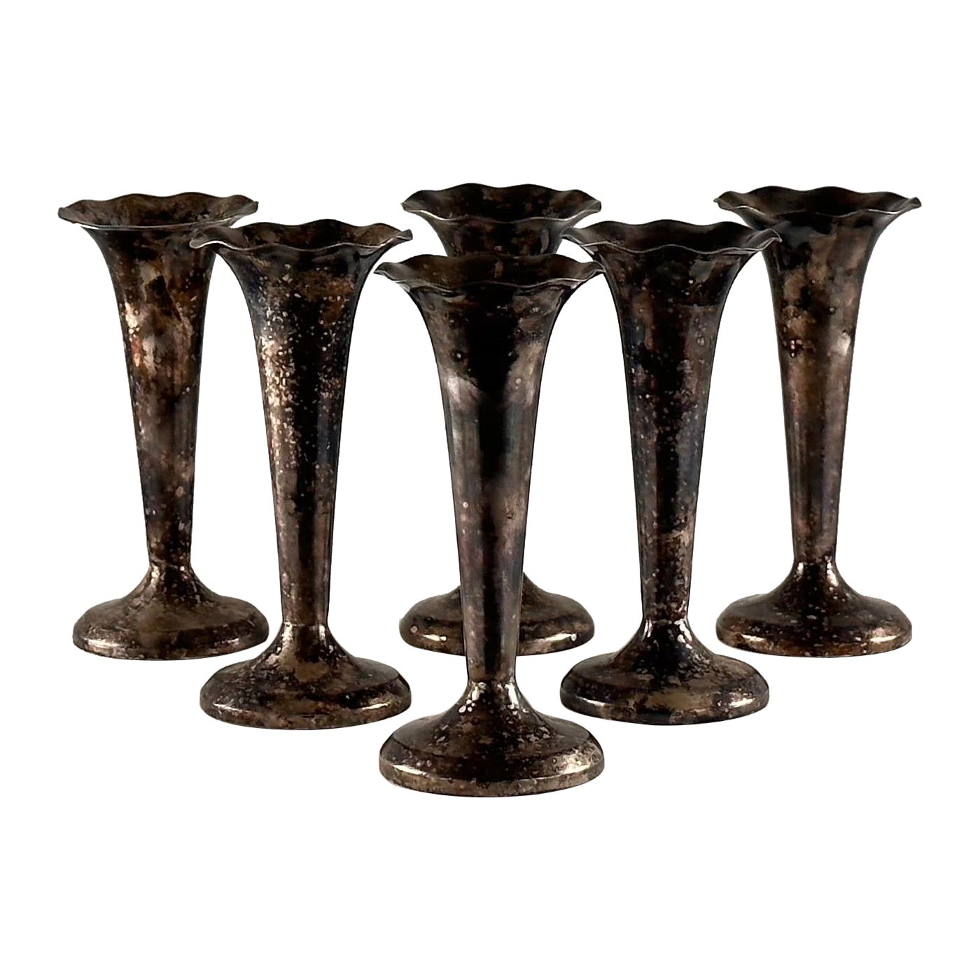 Gio Ponti Silver Plate Soliflores for Fratelli Calderoni, Italy, 1960s, Set of 6 For Sale