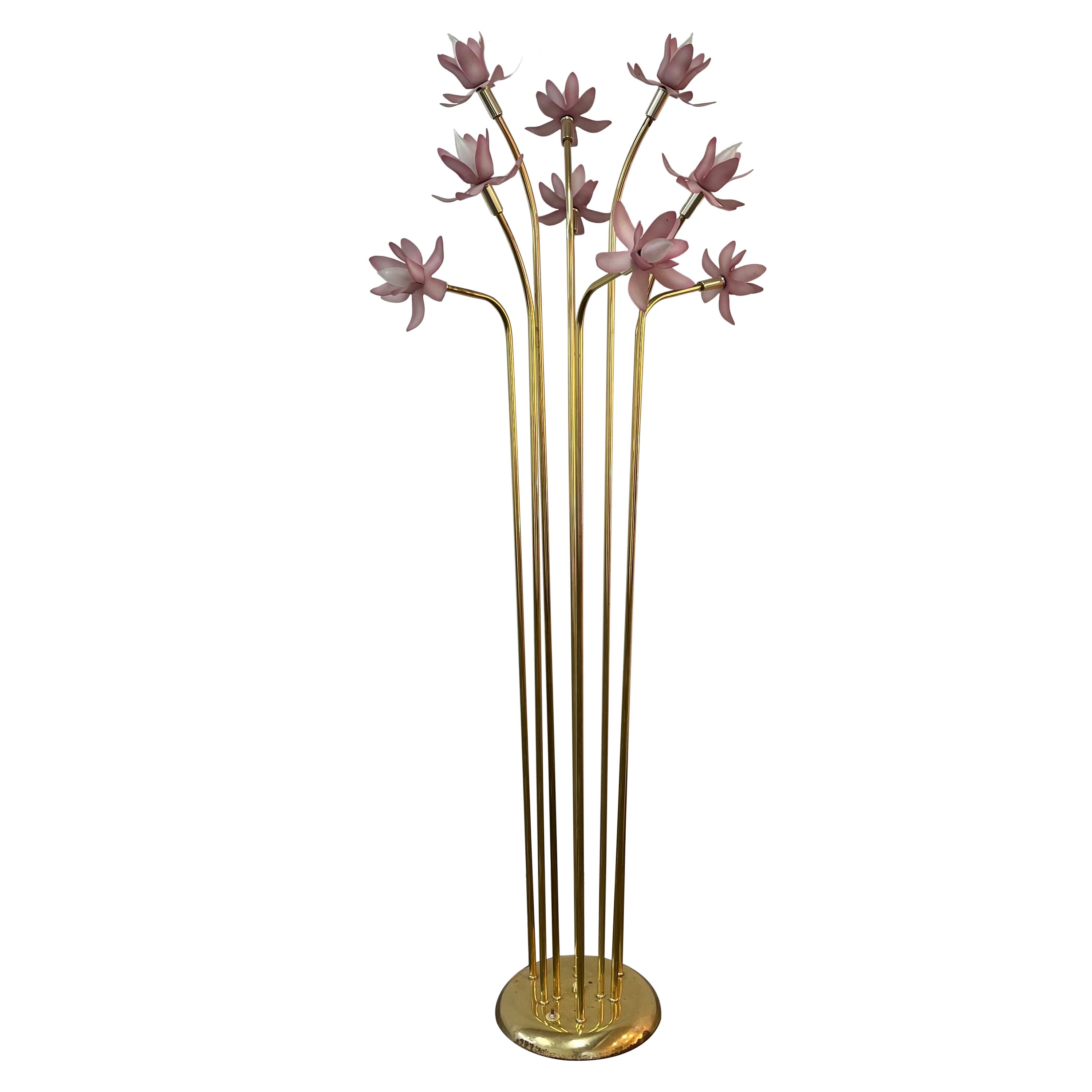 Vintage Harris Industries Acrylic Floral Floral Lamp Rougier style