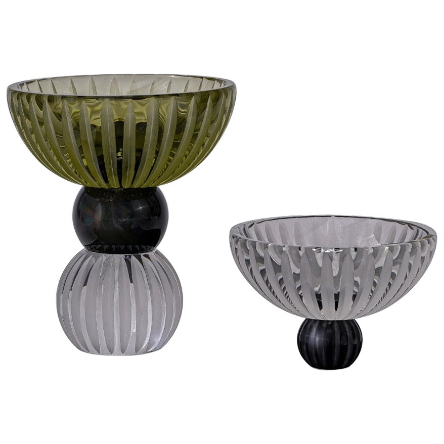 Ambrosiá Handmade Crystal Decorative Bowl For Sale