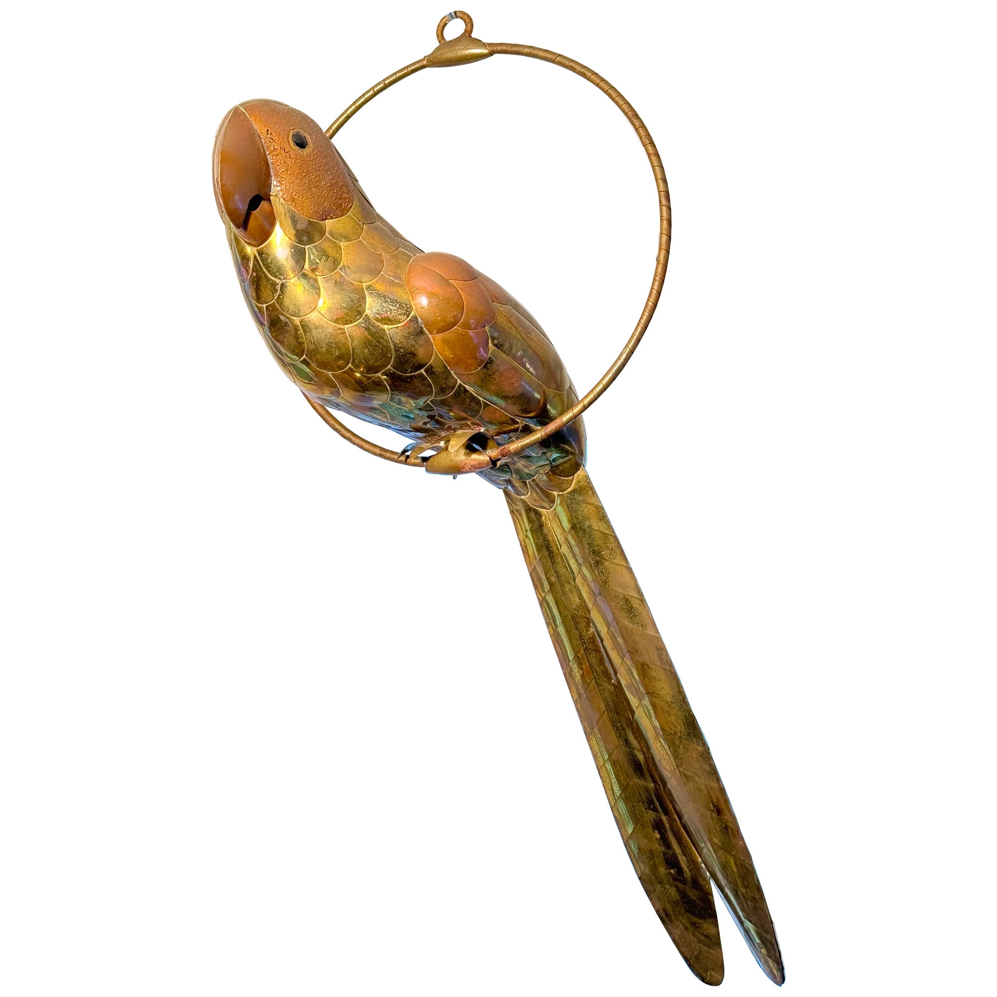 Sergio Bustamante Mixed Metal Parrot For Sale