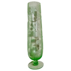 Light Green Glass Tall Flower Vase