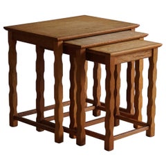 Nesting Tables in Oak, Made by a Danish Cabinetmaker, Mid Century, 1960s