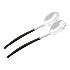 Antique Victorian Sterling Silver Salad Servers
