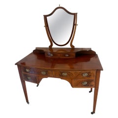 Antique Edwardian Quality Mahogany Inlaid Dressing Table by James Shoolbred
