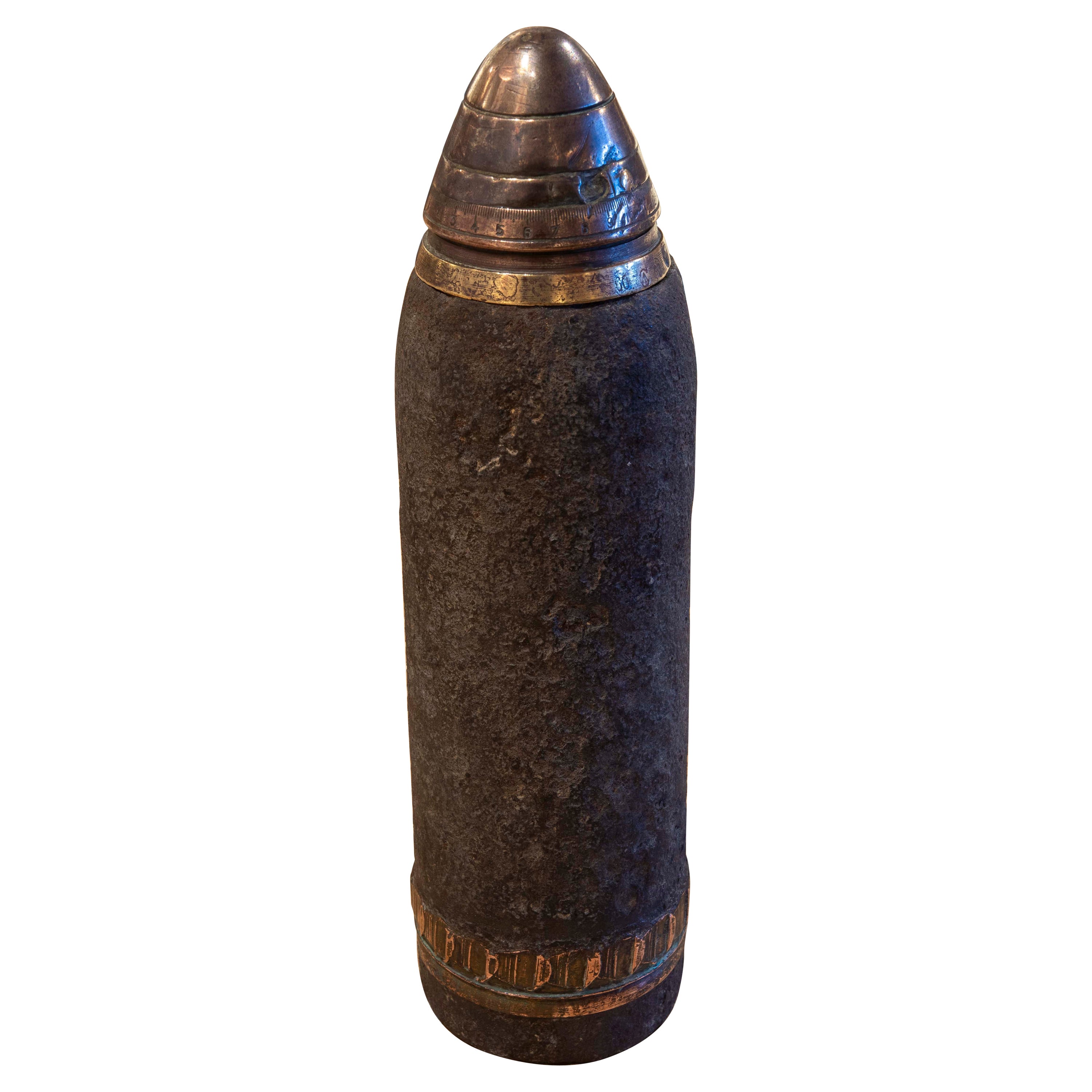 Sculpture of Bullet Projectile with Cover on Top For Sale
