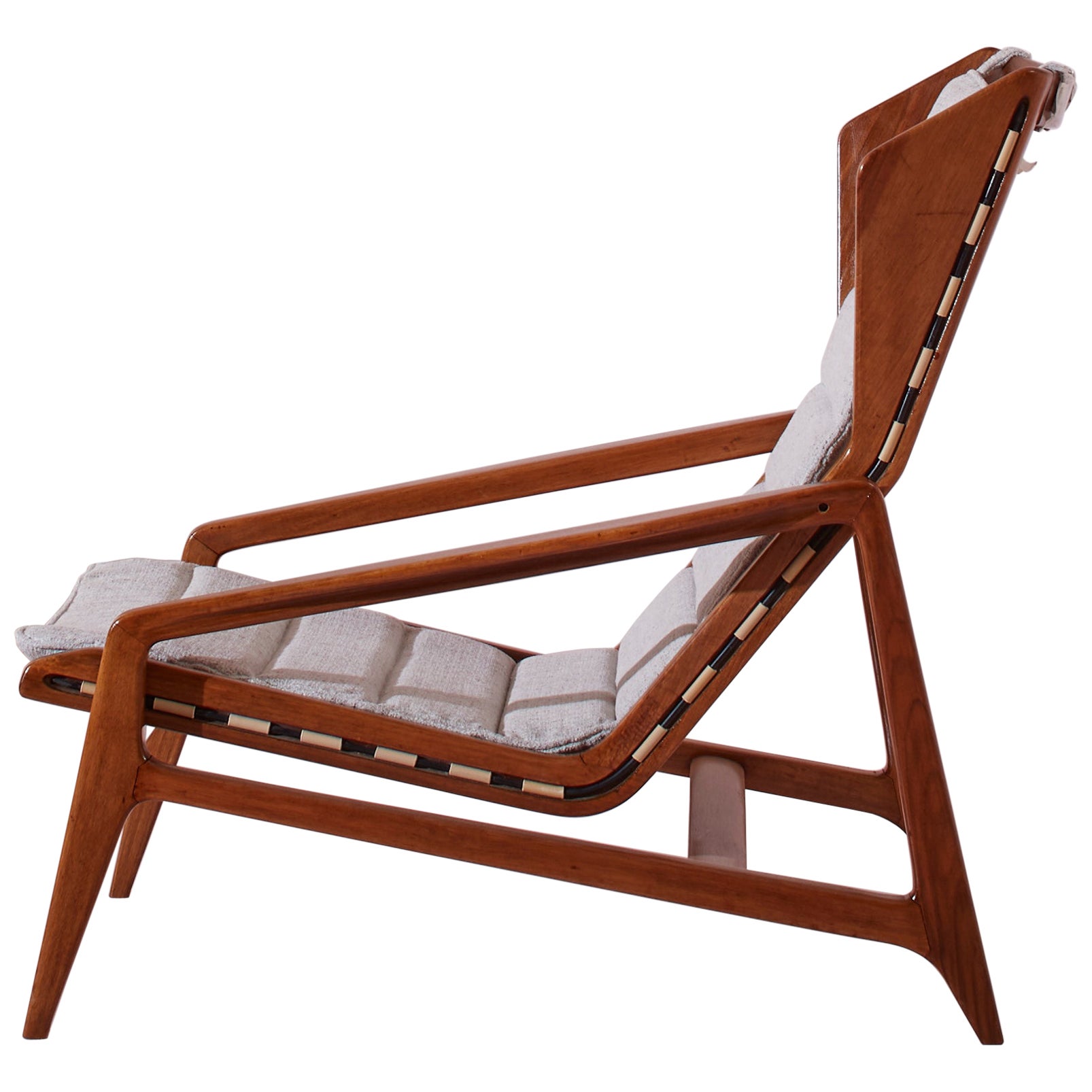 Gio Ponti, Modell 811, Sessel aus Nussbaum und Gummi, Cassina, Italien, 1957