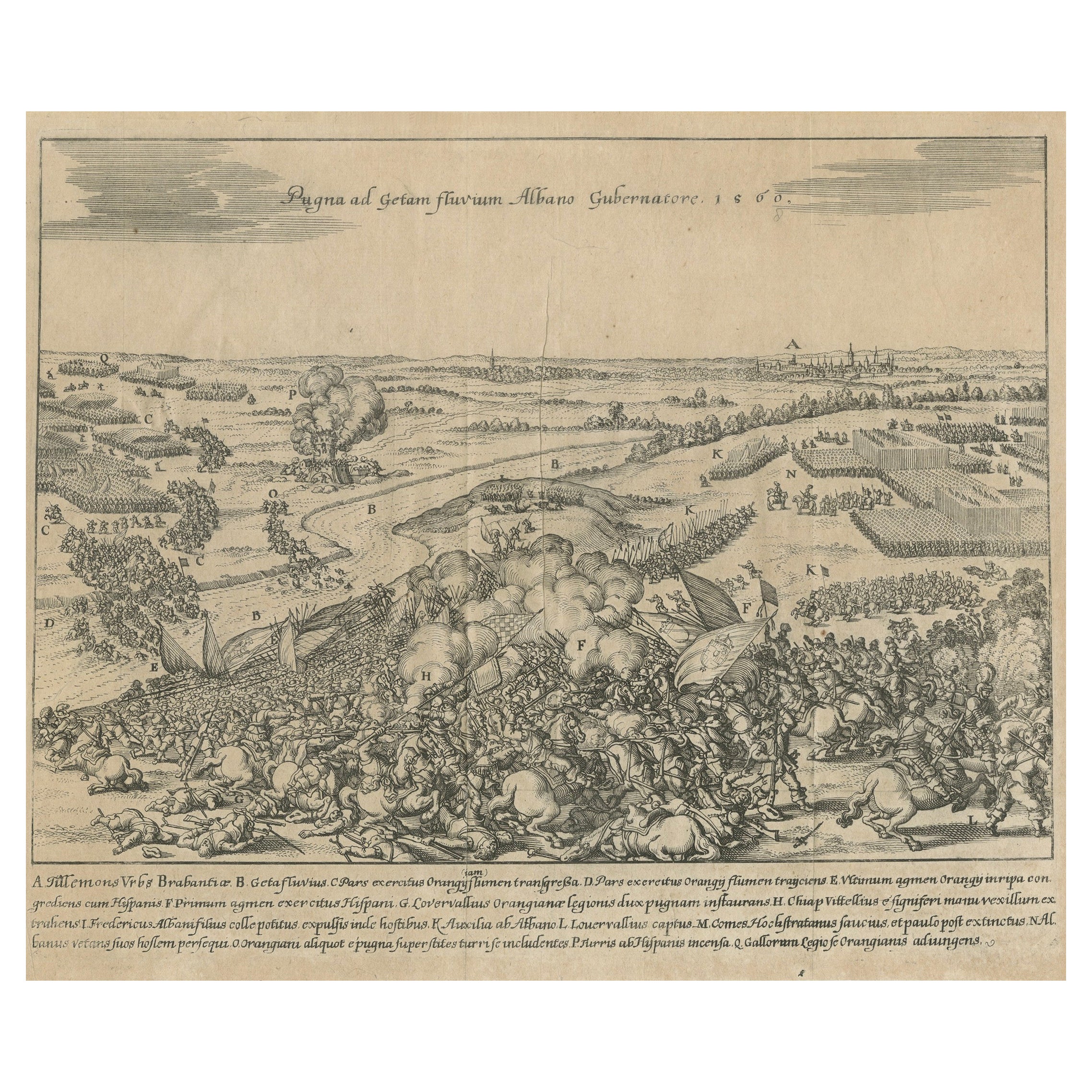 Defeat at River Gete: The Fall of Orange to Alva in 1568, Published in 1730 For Sale