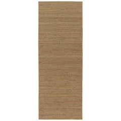Rug & Kilim's Contemporary Style Hanf Läufer in Solid Brown