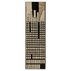 Tapis & Kilim's Moroccan Style Runner in Beige, White & Black Geometric Pattern (tapis de course de style marocain à motif géométrique beige, blanc et noir)